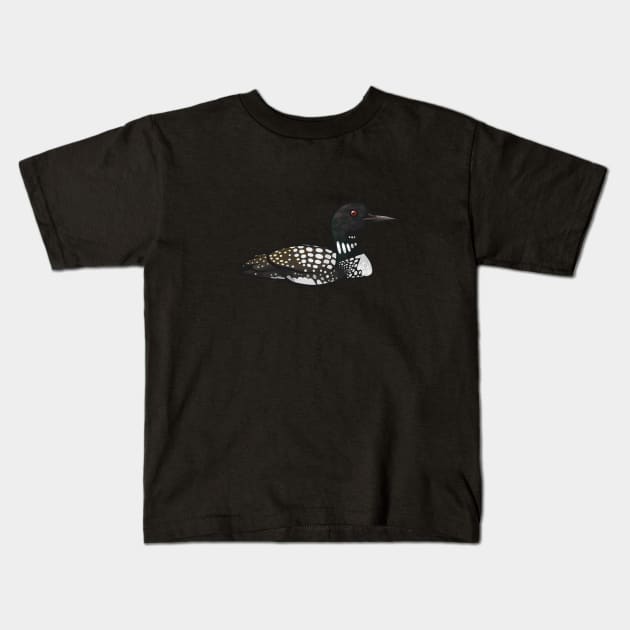 Common Loon Kids T-Shirt by Ginboy